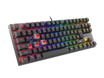 Клавиатура Genesis Mechanical Gaming Keyboard Thor 303 TKL RGB Backlight Red Switch US Layout Black