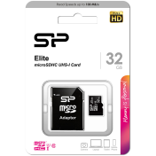 Silicon Power Elite /class 10 32GB mSD Card UHS-1 (U1) R/W: up to 85/10 MB/s, ECC function, Shock/water/x-ray-proof,  w/ adapter, EAN: 4712702628180