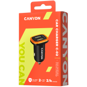 CANYON car charger C-02 2.1A/2USB-A Black