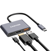 CANYON hub DS-4 3in1 USB-C Grey