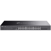 TP-Link SG3428 Omada 24-Port Gigabit L2+ Managed Switch with 4 SFP Slots, 24× Gigabit RJ45 ports and 4× Gigabit SFP slots, Omada APP, Static Routing, VLAN, ACL, QoS, IGMP Snooping, OAM, DDM, ERPS, Fanless, 1U, Zero-TouchProvisioning, ERPS