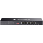 Omada 18-Port Gigabit Rackmount  Switch with 16-Port PoE+ PORT: 16× Gigabit PoE+ Ports, 2× Gigabit Non-PoE Ports, 2× Combo Gigabit SFP Slots SPEC: 802.3at/af, 250 W PoE Power, 1U 19-inch Rack-mountable Steel Case FEATURE: Plug and Play