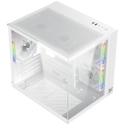 Aqua M Lite Arctic (WH, MATX, U3x1 & U2x1, 2PCS TG, 4PCS G22A Arctic Reverse & 1PC G22A Arctic,ARGB Remote Control Box)