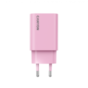 Canyon, PD 30W Travel Charger EU standard, Output: 5V3A, 9V3A, 15V2A, Max Power 30W, Pink. size: 87.8x39.8x23mm, weight: 62.3g