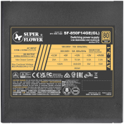 Super Flower Leadex III Gold 850W ATX 3.1 80 Plus Gold, Fully Modular, Flat Black Cables, 140mm Fan, 7 Year Warranty