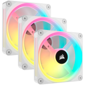 CORSAIR iCUE LINK QX120 RGB WHITE, 120mm Magnetic Dome RGB Fan, Triple Fan Kit