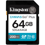 KINGSTON 64GB SDXC Canvas Go Plus Gen4 200MB/s C10 UHS-I U3 V30