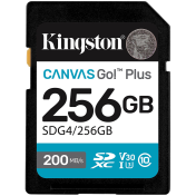 KINGSTON 256GB SDXC Canvas Go Plus Gen4 200MB/s C10 UHS-I U3 V30