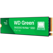 SSD POWERED BY SANDISK WD Green SN3000 1TB M.2 2280 S3-M PCIe Gen4 x4 NVMe, Read/Write: 5000/4200 MBps, TBW: 150