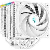 DeepCool AG620 Digital WH, CPU Air Cooler, White 2x120mm ARGB PWM Fan, TDP 260W, 6 Heatpipes, Intel LGA2066/2011-v3/2011/1700/1200/115x, AMD AM5/AM4,129×138×162 mm(L×W×H), Fluid Dynamic Bearing, 2y, R-AK620-WHADMN-G
