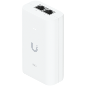 UBIQUITI PoE++ Adapter; Delivers up to 60W of PoE++; Surge, peak pulse, and overcurrent protection; Contains RJ45 data input, AC cable with earth ground, and PoE++ output; LED indicator for status monitoring.