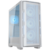 COUGAR Case Uniface RGB (White), Mid Tower, Mini ITX/Micro ATX / ATX / CEB / E-ATX, Type-C, USB 3.0 x 2, USB 2.0 x 1, Audio/Mic 3.5mm jack x 1, 120mm ARGB fan, Tempered glass, 230 x 493 x 475 (mm)