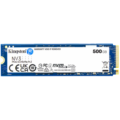 Kingston 500GB NV3 SSD M.2 2280 PCIe 4.0 NVMe, Read: 5,000/ Write: 3,000MB/s