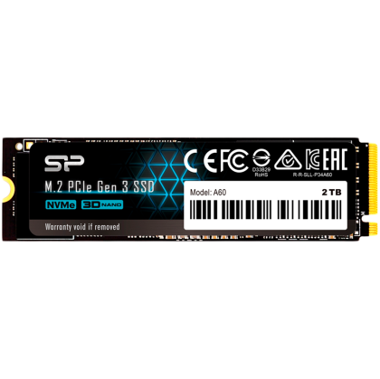 Silicon Power Ace - A60 2TB SSD PCIe Gen 3x4 PCIe Gen3 x 4 & NVMe 1.3, SLC Cache, HMB - Max 2200/1600 MB/s