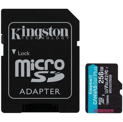 Kingston 256GB microSDXC Canvas Go Plus 170R A2 U3 V30 Card + ADP