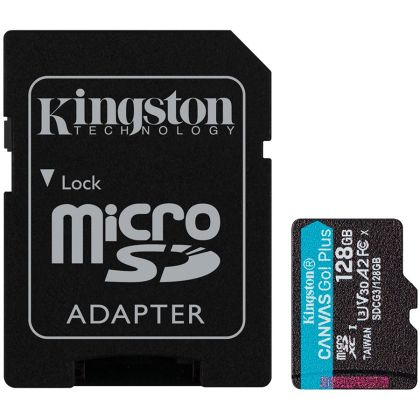 Kingston 128GB microSDXC Canvas Go Plus 170R A2 U3 V30 Card + ADP