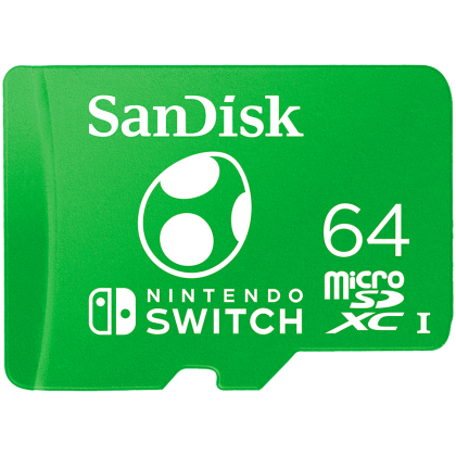 SanDisk Nintendo MicroSDXC UHS-I card for Nintendo Switch, Yoshi Edition- 64GB, Up to 100MB/s read; up to 90MB/s write