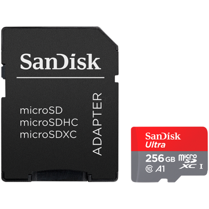 SanDisk Ultra microSDXC 256GB + SD Adapter 150MB/s  A1 Class 10 UHS-I, EAN: 619659200565