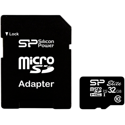 Silicon Power Elite /class 10 32GB mSD Card UHS-1 (U1) R/W: up to 85/10 MB/s, ECC function, Shock/water/x-ray-proof,  w/ adapter, EAN: 4712702628180