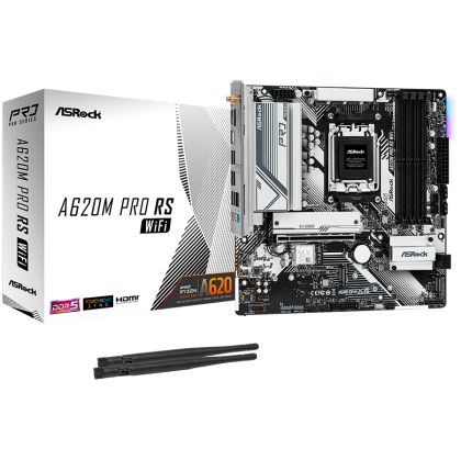 ASROCK Main Board Desktop AM5 A620 4 x DDR5 1 x HDMI 1 x DisplayPort  3xM.2 4 x SATA3 Micro ATX