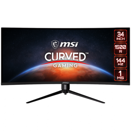 MSI GAMING Monitor OPTIX MAG342CQR 34", VA Curved 1500R, UWQHD 3440x1440@144Hz, Adaptive Sync, 1ms(MPRT), 2xHDMI 2.0, 1xDP 1.4, 1xAudio, Mystic Light