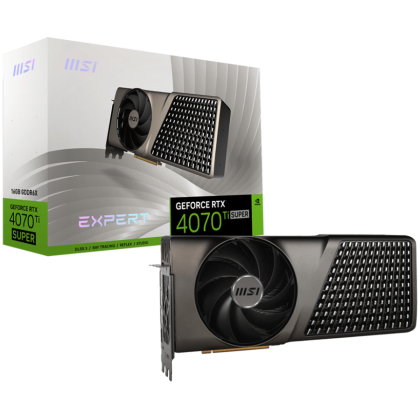 MSI Video Card Nvidia GeForce RTX 4070 Ti SUPER 16G EXPERT, 16GB GDDR6X, 256bit, Boost: 2670 MHz, 8448 CUDA Cores, PCIe 4.0, 3x DP 1.4a, HDMI 2.1a, RAY TRACING, Dual Fan, 1x 16pin, 700W Recommended PSU, 3Y