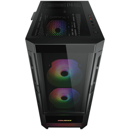 COUGAR | Duoface RGB Black | PC Case | Mid Tower / Airflow Front Panel / 2 x 140mm & 1x 120mm ARGB Fans incl. / TG Left Panel