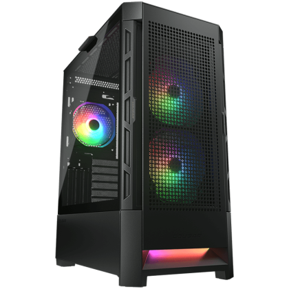 COUGAR | Duoface RGB Black | PC Case | Mid Tower / Airflow Front Panel / 2 x 140mm & 1x 120mm ARGB Fans incl. / TG Left Panel