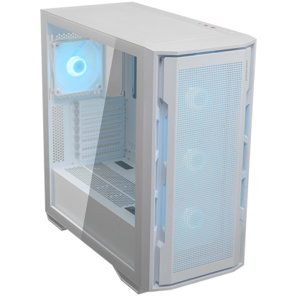 COUGAR | Uniface RGB White | PC Case | Mid Tower / Mesh Front Panel / 4 x 120mm ARGB Fans / TG Left Panel / White