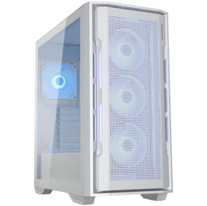 COUGAR | Uniface RGB White | PC Case | Mid Tower / Mesh Front Panel / 4 x 120mm ARGB Fans / TG Left Panel / White