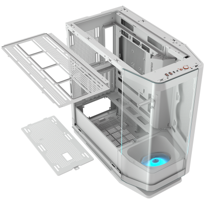 COUGAR | FV270 White | PC Case | Mid tower / Tempered, Curved Glass Perimeter / Quick Detachable Air Filters / Up to 9 Fans (1x120mm RGB Preinstalled) / White