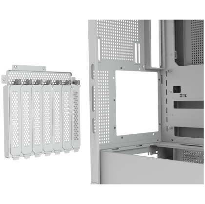 COUGAR | FV270 White | PC Case | Mid tower / Tempered, Curved Glass Perimeter / Quick Detachable Air Filters / Up to 9 Fans (1x120mm RGB Preinstalled) / White