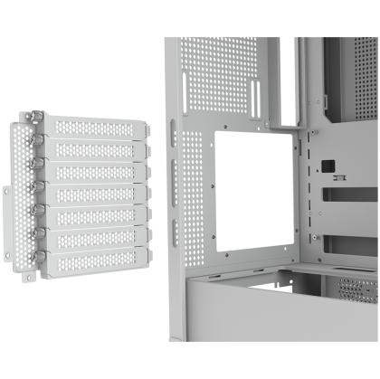 COUGAR | FV270 White | PC Case | Mid tower / Tempered, Curved Glass Perimeter / Quick Detachable Air Filters / Up to 9 Fans (1x120mm RGB Preinstalled) / White