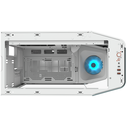 COUGAR | FV270 White | PC Case | Mid tower / Tempered, Curved Glass Perimeter / Quick Detachable Air Filters / Up to 9 Fans (1x120mm RGB Preinstalled) / White