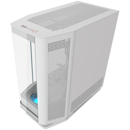 COUGAR | FV270 White | PC Case | Mid tower / Tempered, Curved Glass Perimeter / Quick Detachable Air Filters / Up to 9 Fans (1x120mm RGB Preinstalled) / White