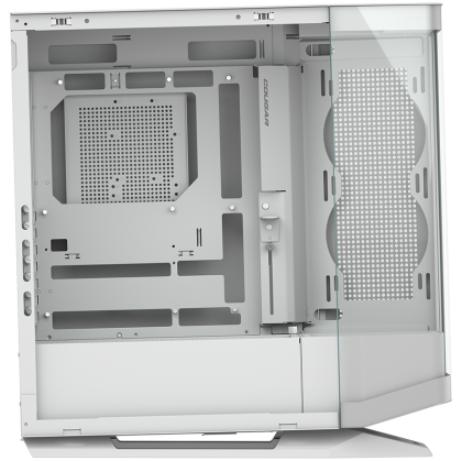 COUGAR | FV270 White | PC Case | Mid tower / Tempered, Curved Glass Perimeter / Quick Detachable Air Filters / Up to 9 Fans (1x120mm RGB Preinstalled) / White