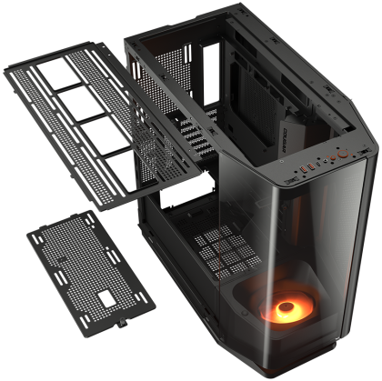 COUGAR | FV270 Black | PC Case | Mid tower / Tempered, Curved Glass Perimeter / Quick Detachable Air Filters / Up to 9 Fans (1x120mm RGB Preinstalled) / Black