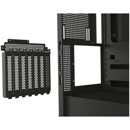 COUGAR | FV270 Black | PC Case | Mid tower / Tempered, Curved Glass Perimeter / Quick Detachable Air Filters / Up to 9 Fans (1x120mm RGB Preinstalled) / Black