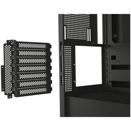 COUGAR | FV270 Black | PC Case | Mid tower / Tempered, Curved Glass Perimeter / Quick Detachable Air Filters / Up to 9 Fans (1x120mm RGB Preinstalled) / Black