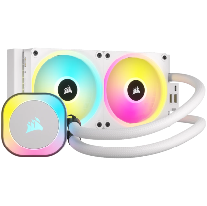 CORSAIR iCUE LINK H100i RGB White AIO, 240mm Radiator, Liquid CPU Cooler