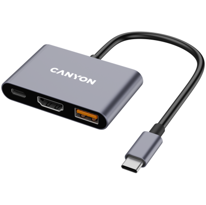 CANYON hub DS-4 3in1 USB-C Grey