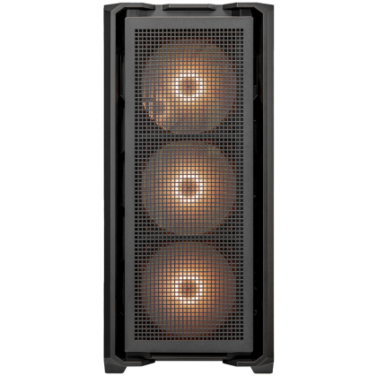 COUGAR | MX600 Black | PC Case | Mid Tower / Mesh Front Panel / 3 x 140mm + 1 x 120mm Fans / Transparent Left Panel