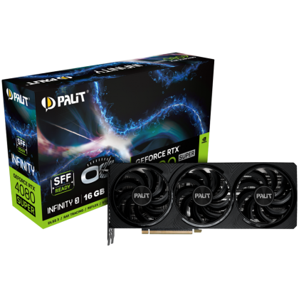 Palit GeForce RTX 4080 SUPER Infinity 3 OC, 16GB GDDR6X, 256 bit, 1x HDMI 2.1a, 3x DP 1.4a, 3 Fan, 1x 16-pin power connector, PCI-E 4.0, 294 x 116 x 49.5 mm, recommended PSU 850W, NED408SS19T2-1032S