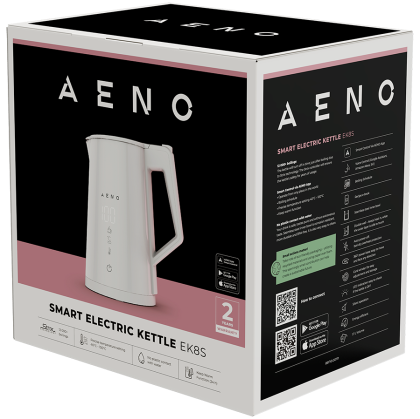 AENO Electric Kettle EK8S Smart: 1850-2200W, 1.7L, Strix, Double-walls, Temperature Control, Keep warm Function, Control via Wi-Fi, LED-display, Non-heating body, Auto Power Off, Dry tank Protection