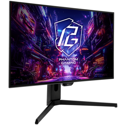 Asrock Gaming Monitor, 27" QHD(2560x1440) OLED, 240 Hz, 129% sRGB, 1 500 000:1, 16:9, 178/178, 0.03 ms, 275 nits, AMD FreeSync™, Height, Swivel, Tilt, 2x 3W Speakers, 2x HDMI 2.0, 2x DP 1.4, 3x USB 3.2, 1x USB-C 1x Audio (3.5mm), 3Y