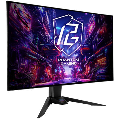 Asrock Gaming Monitor, 31.5" 4K (3840x 2160) OLED, AG, 240/480 Hz, 132% sRGB, 16:9, 1 500 000:1, 178/178, 0.03 ms, High, Swivel and Tilt adjustment, 2x 5W Speakers, 2x HDMI 2.0, 2x DP 1.2, 4x USB 3.2, 1x USB-C, 1x Audio (3.5mm), Wi-Fi antenna, 3Y