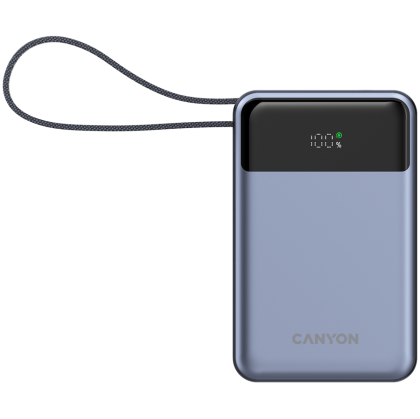 CANYON power bank OnPower 600 built-in cable 20000 mAh PD65W Dark Grey