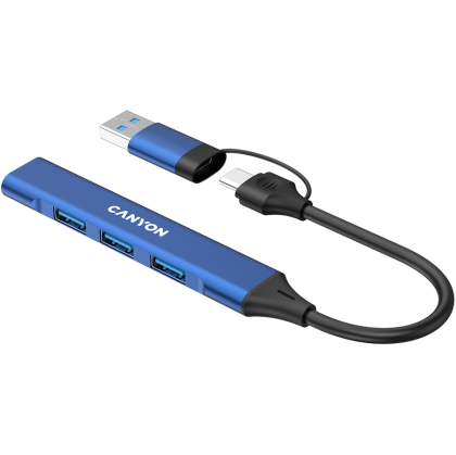 CANYON hub DS-02 4in1 USB-A/C Blue