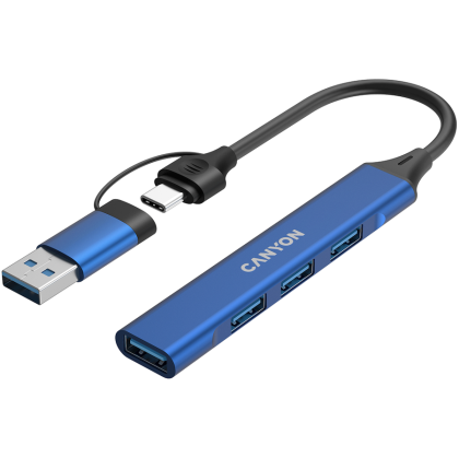 CANYON hub DS-02 4in1 USB-A/C Blue