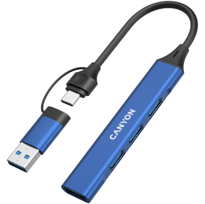 CANYON hub DS-02 4in1 USB-A/C Blue